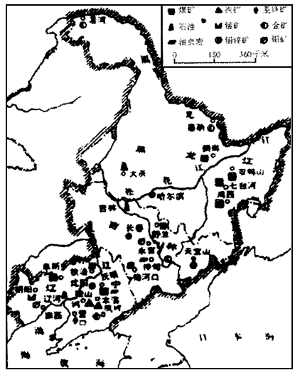 讀遼中南工業(yè)區(qū)圖 東北地區(qū)礦產(chǎn)資源分布圖和東北地區(qū)工業(yè)部門(mén)產(chǎn)
